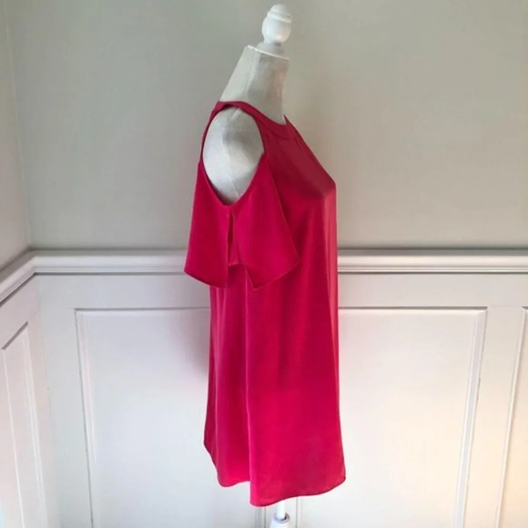 Dalia Pink Shift Dress Cold Shoulder 4 - Picture 2 of 5